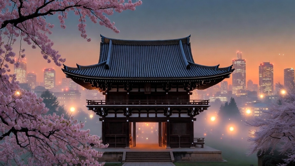 和風モダン壁紙セット|東海の静かな夜景×現代和室|Grok生成 高解像度100枚セット