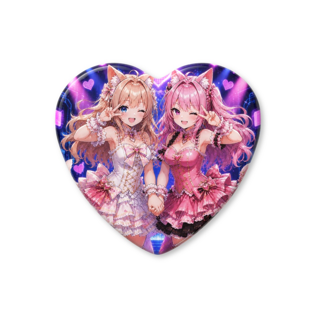 リコ&アコ(ハート缶バッチ)
