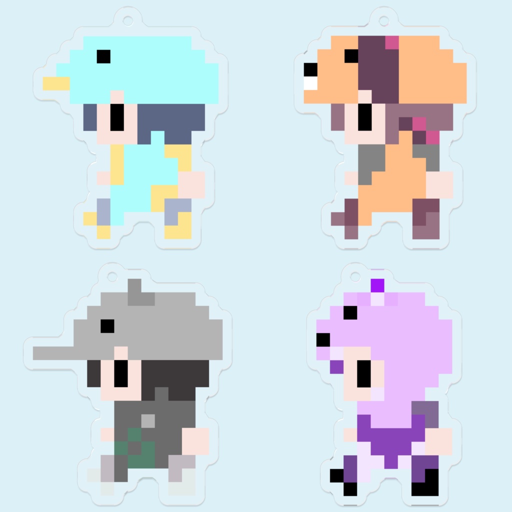 アクリルキーホルダー　ドット絵Ver