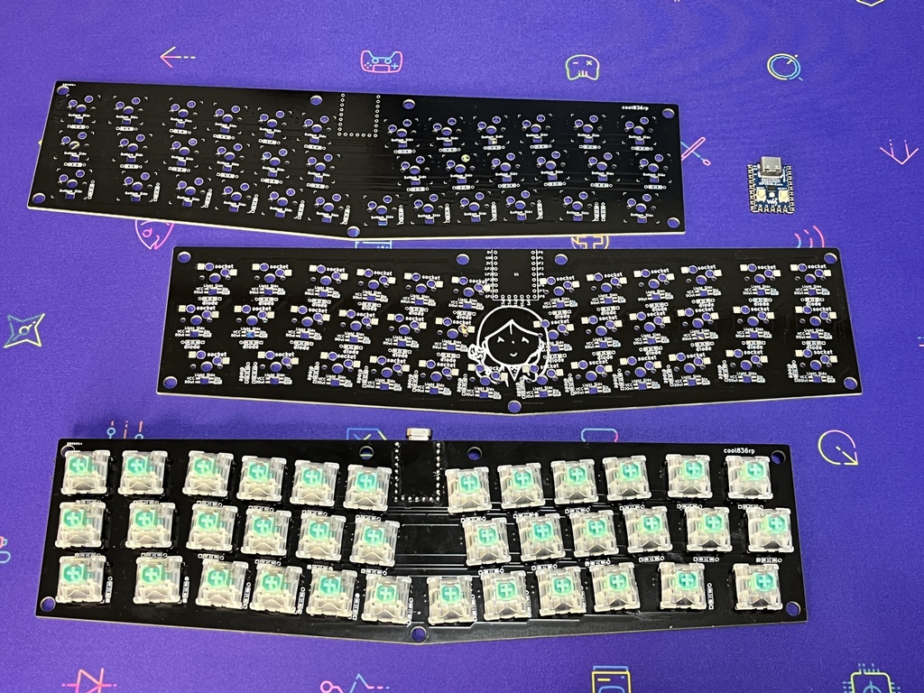 cool836rp(RP2040-Zero使用)自作キーボードキット cool836rp(RP2040-Zero使用)自作キーボードキット