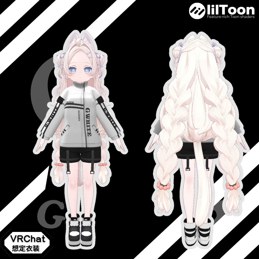 3D衣装モデル【Gホワイト】20アバター対応