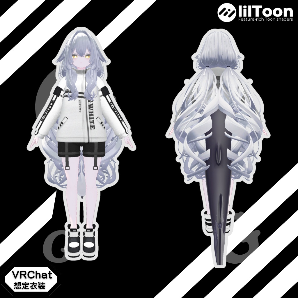 3D衣装モデル【Gホワイト】9アバター対応