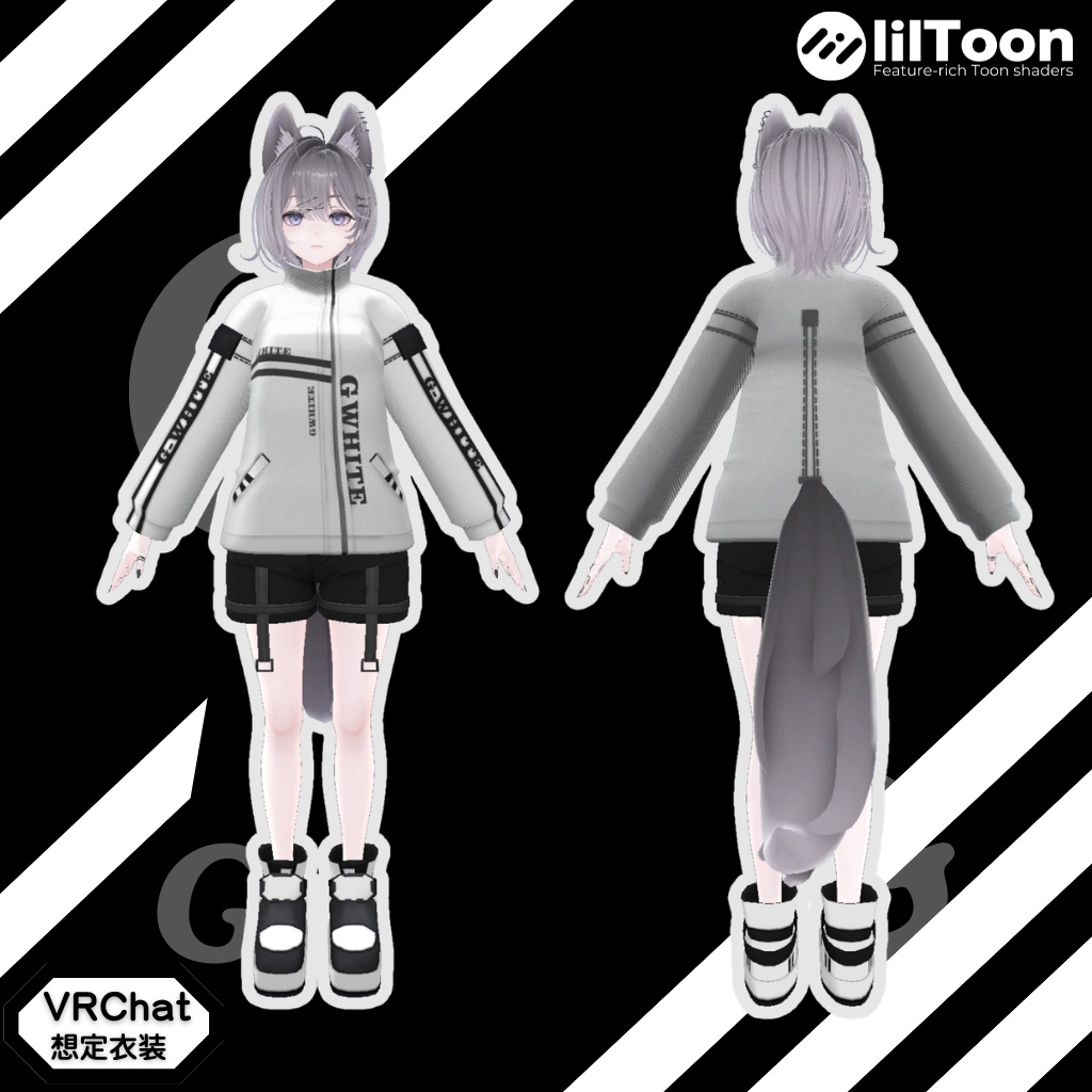 3D衣装モデル【Gホワイト】20アバター対応