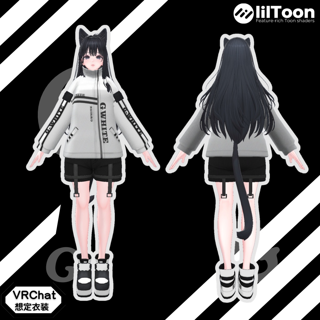 3D衣装モデル【Gホワイト】20アバター対応