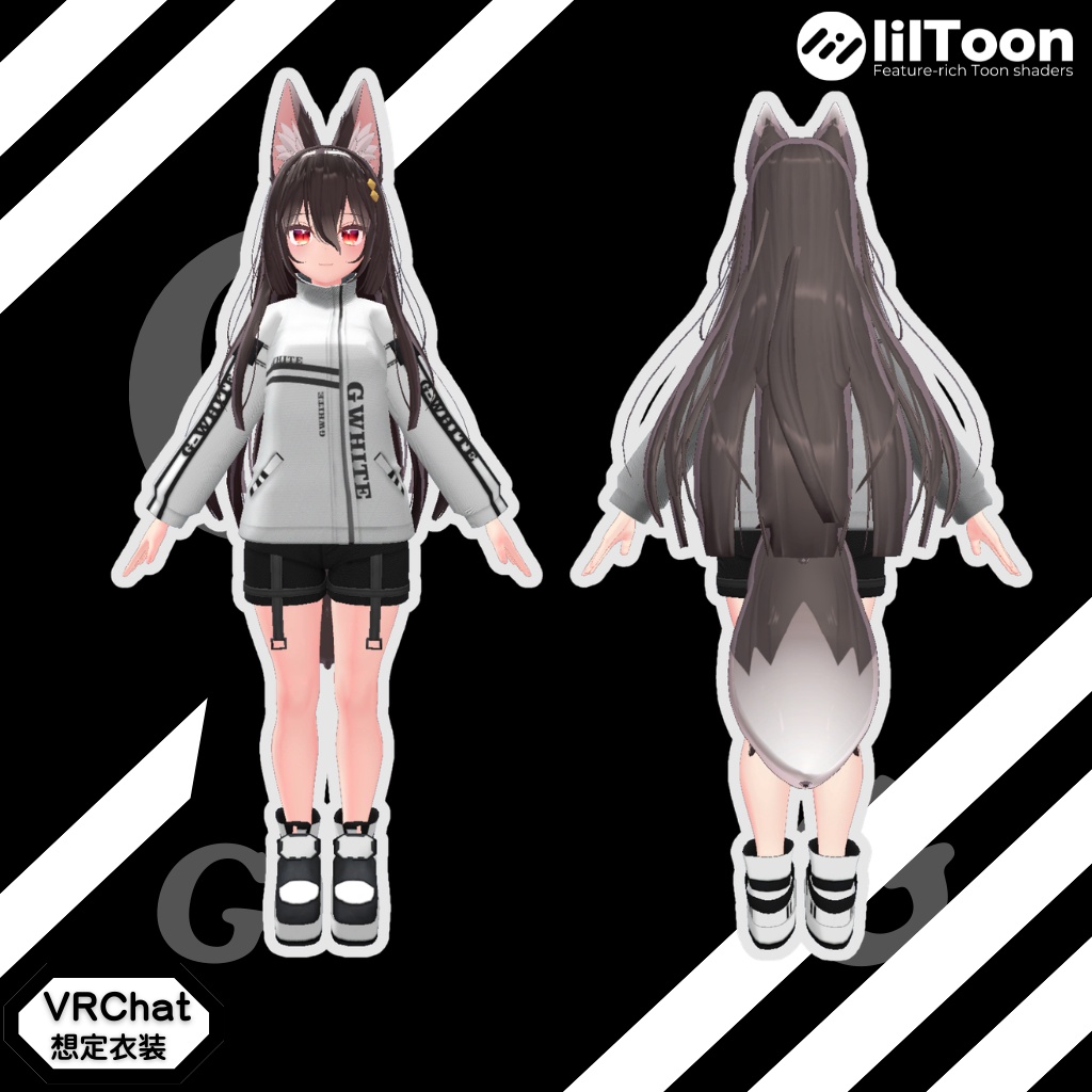 3D衣装モデル【Gホワイト】14アバター対応