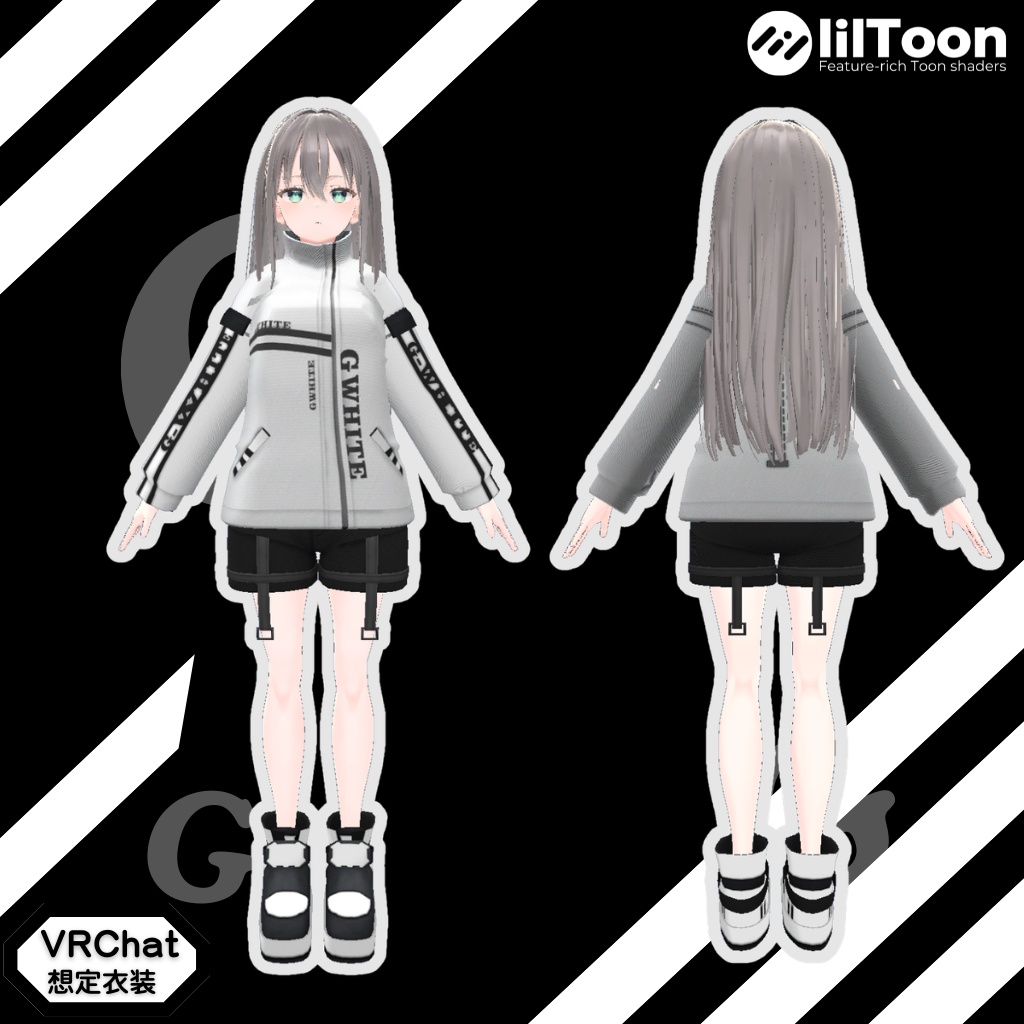 3D衣装モデル【Gホワイト】20アバター対応