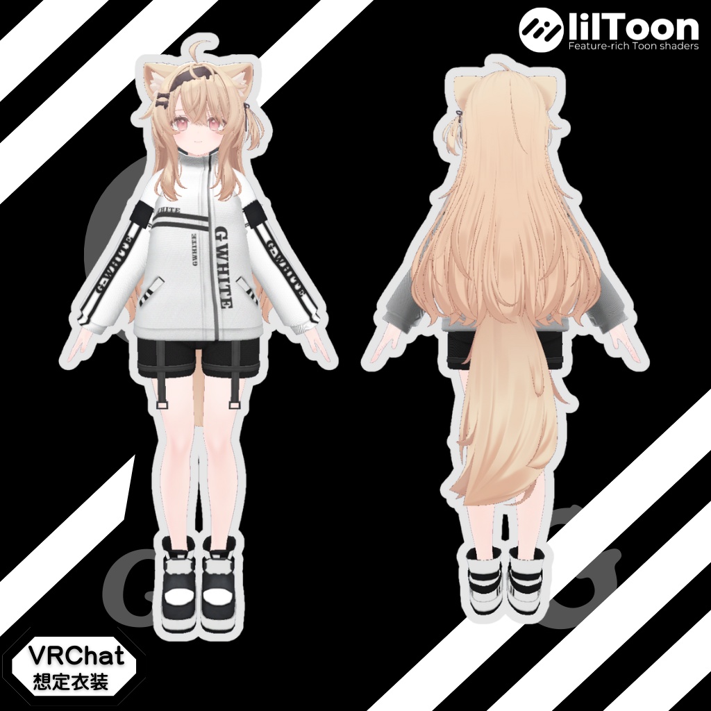 3D衣装モデル【Gホワイト】9アバター対応