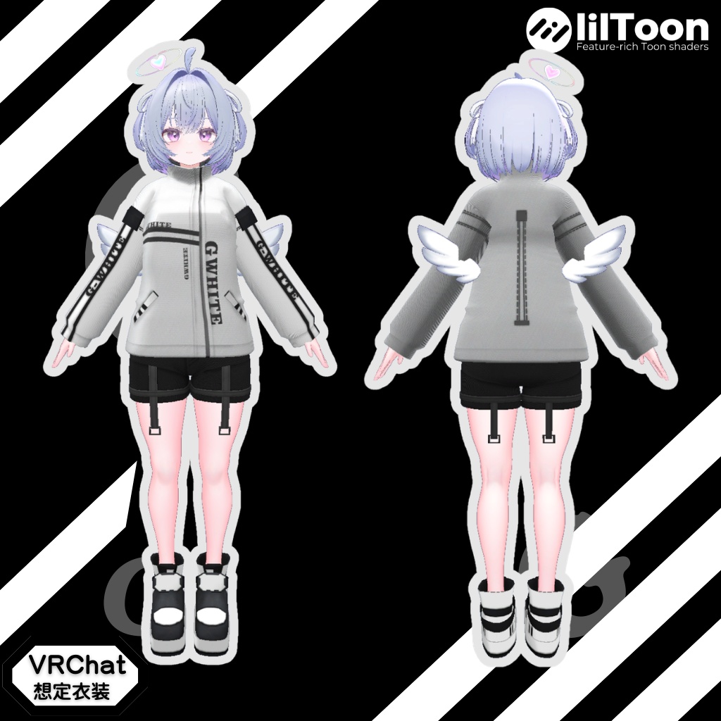 3D衣装モデル【Gホワイト】16アバター対応