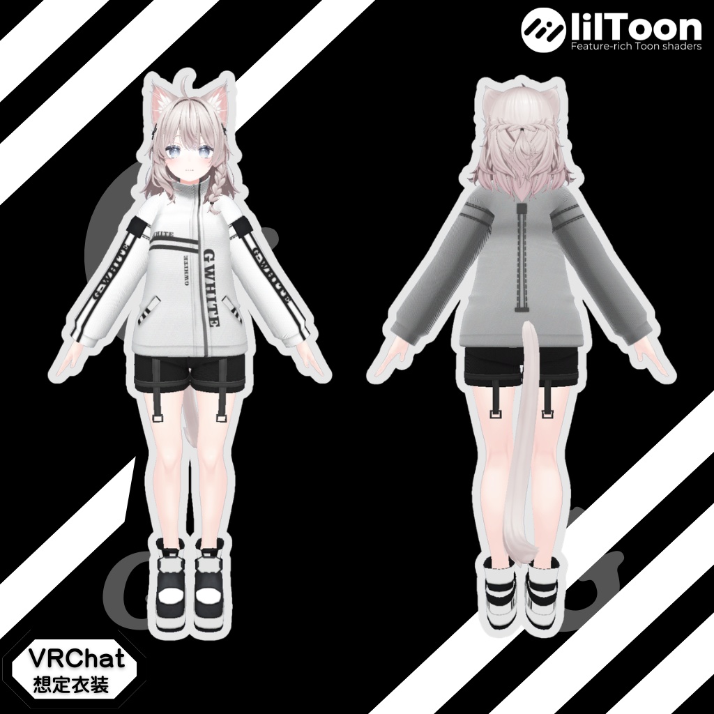 3D衣装モデル【Gホワイト】10アバター対応