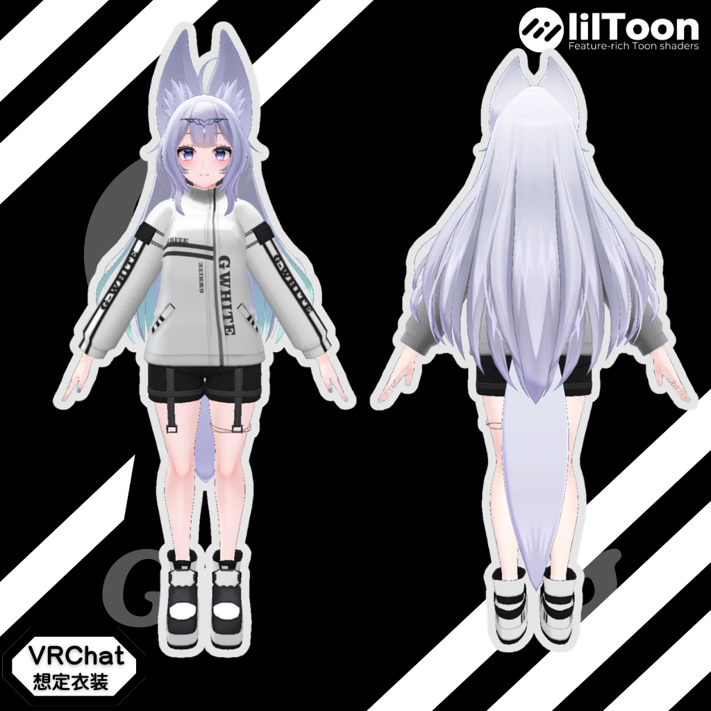 3D衣装モデル【Gホワイト】11アバター対応
