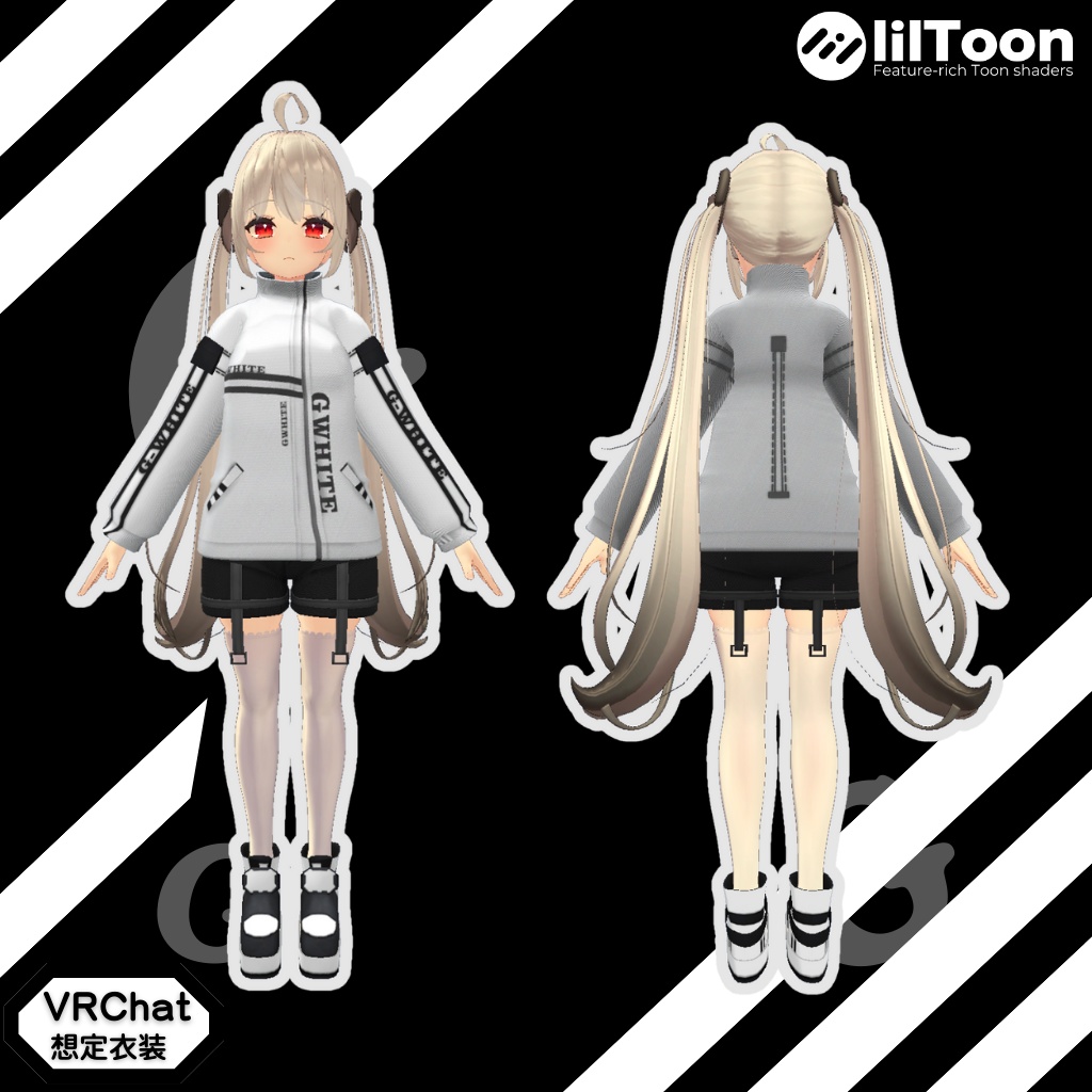 3D衣装モデル【Gホワイト】6アバター対応