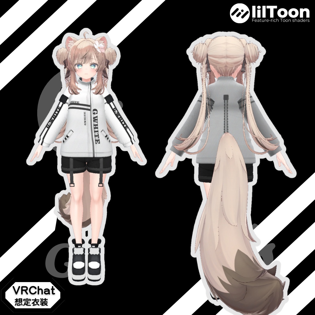 3D衣装モデル【Gホワイト】10アバター対応
