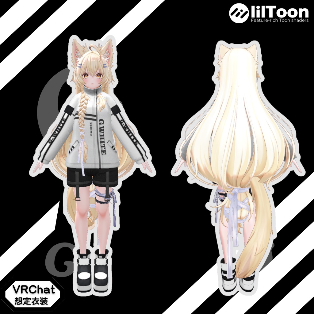 3D衣装モデル【Gホワイト】16アバター対応