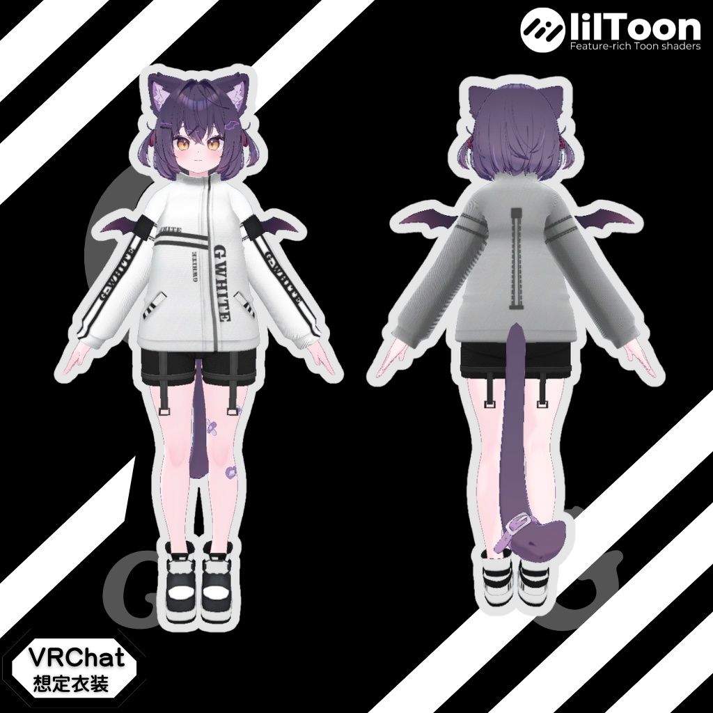 3D衣装モデル【Gホワイト】9アバター対応