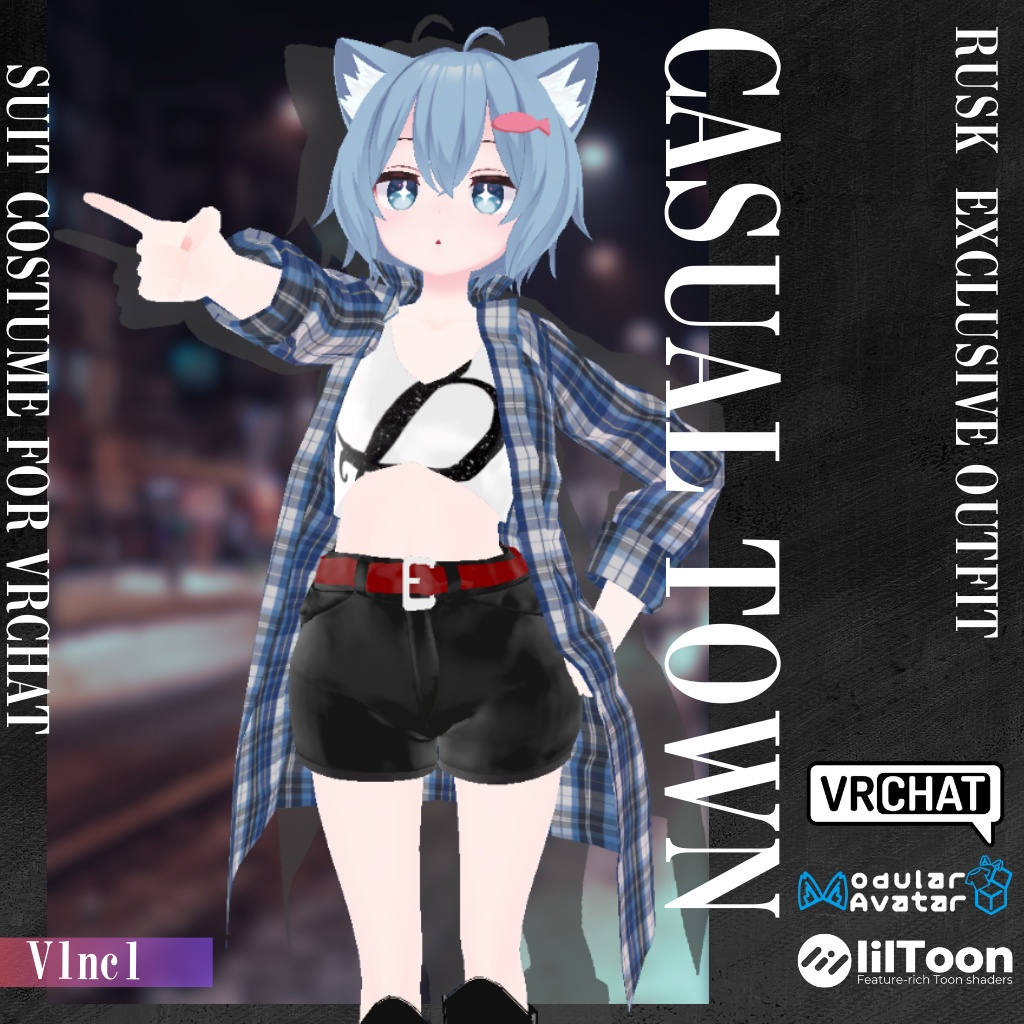 3D衣装モデル【CasualTown】8アバター対応
