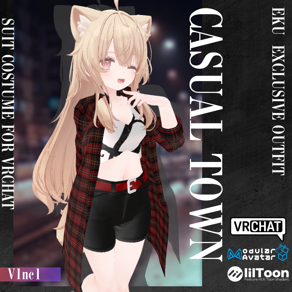 3D衣装モデル【CasualTown】4アバター対応