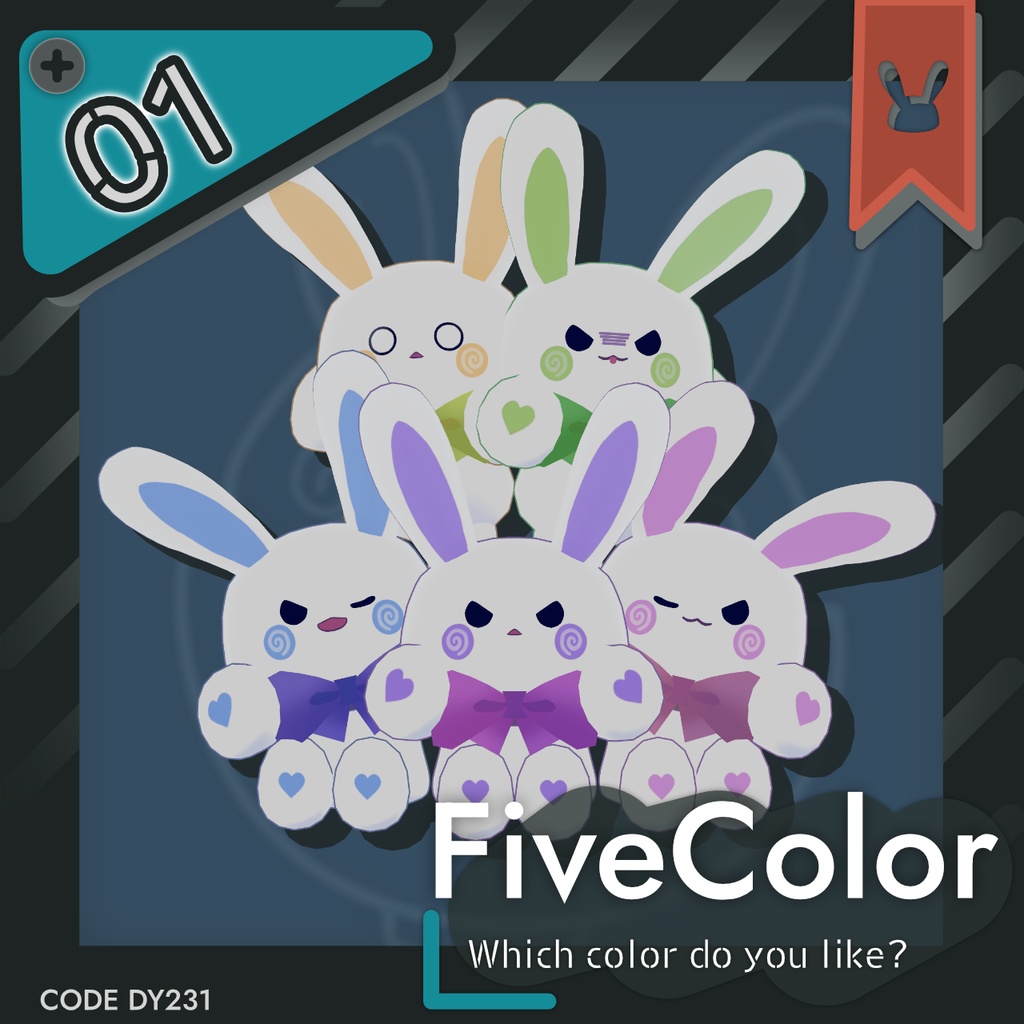 【VRC向けアバター】ドヤうさアバター【Quest,VRM対応】