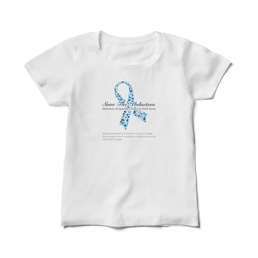 ハートブルーリボンTシャツ(レディース)
