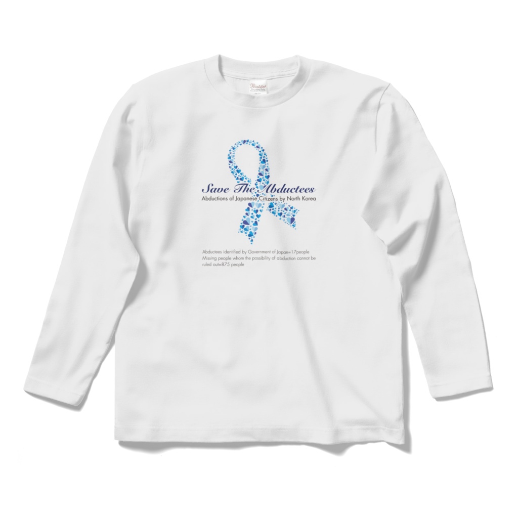 ハートブルーリボンTシャツ(ロングTシャツ)