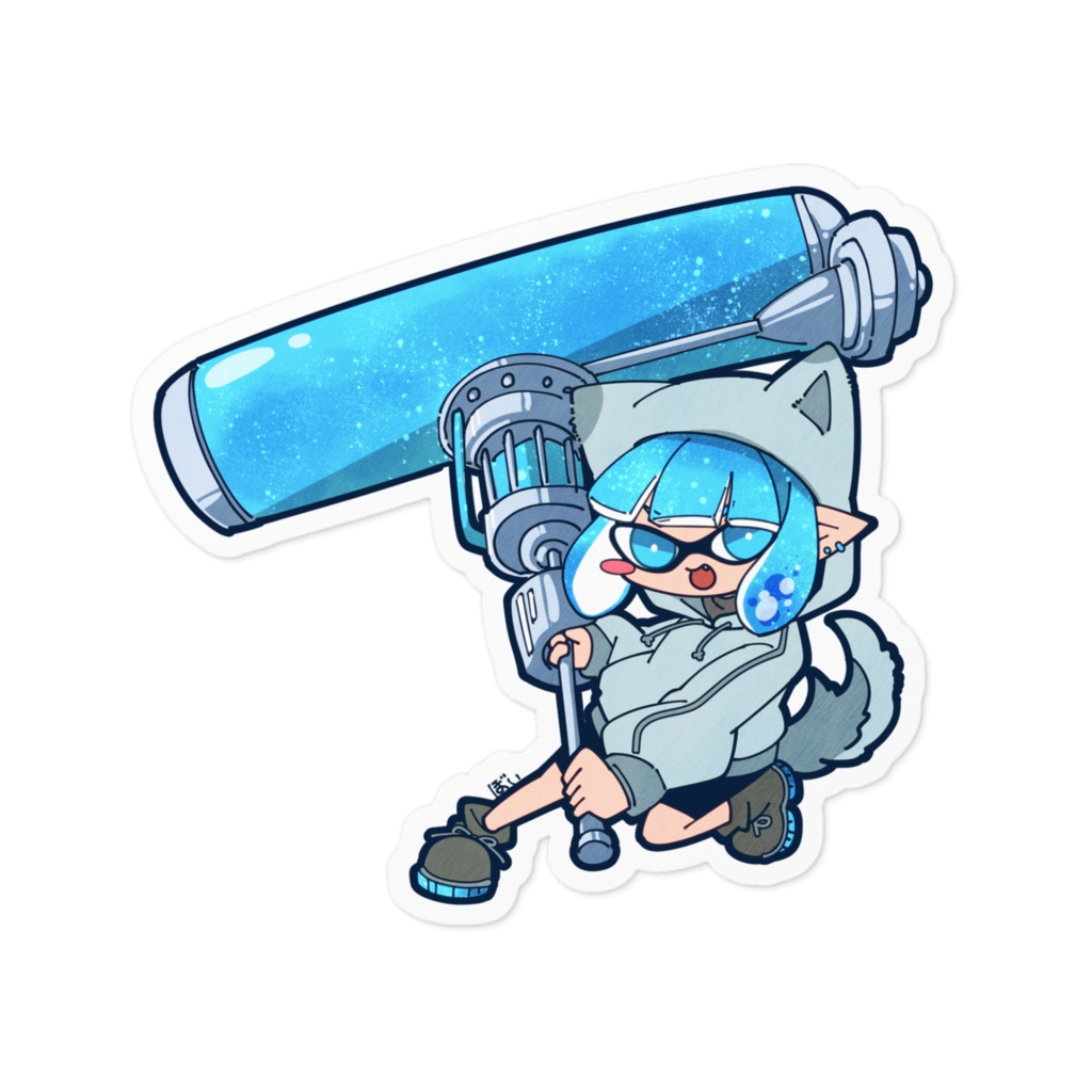 【月白うる】スプラ風ステッカー
