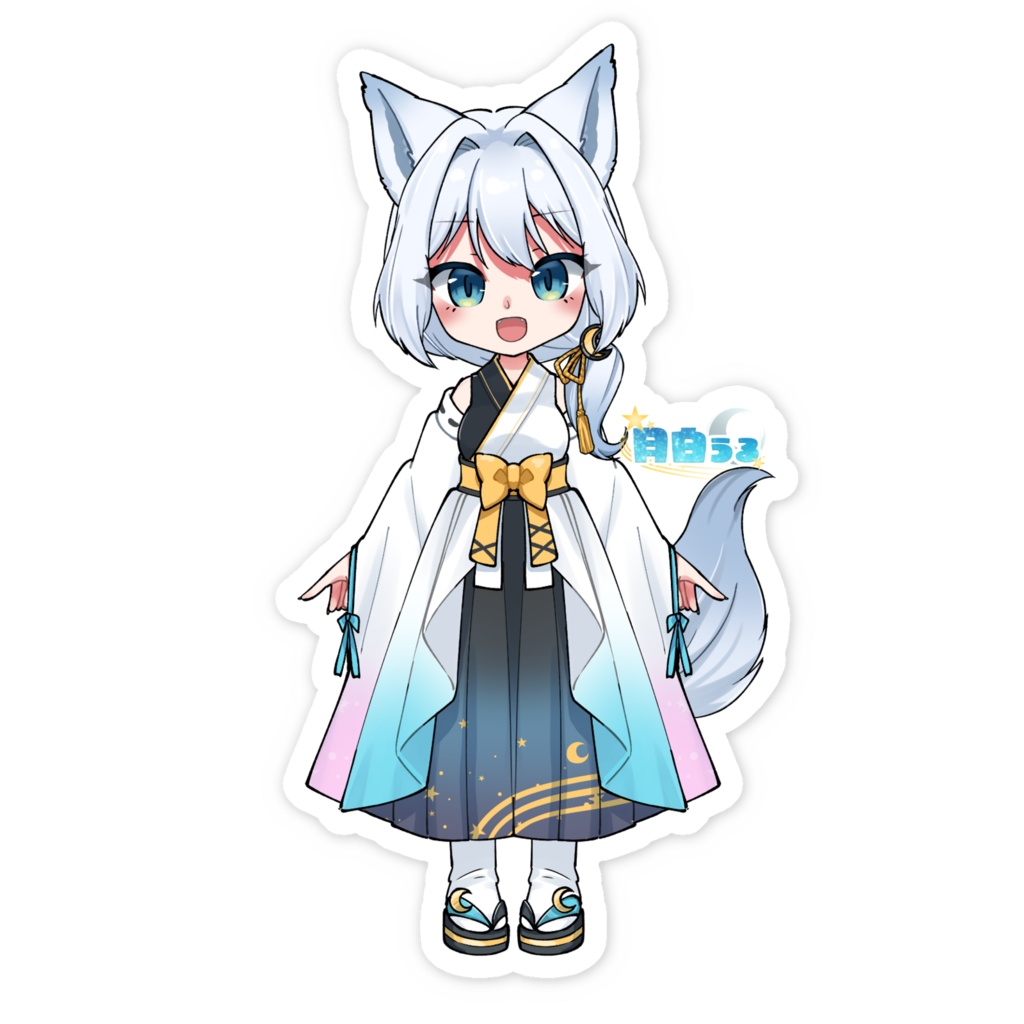 【月白うる】スマホステッカー
