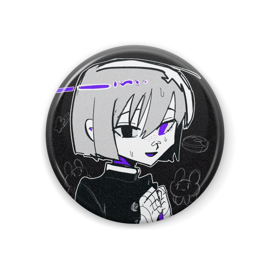 ★彡冷や汗青年缶バッジ★彡[44mm]