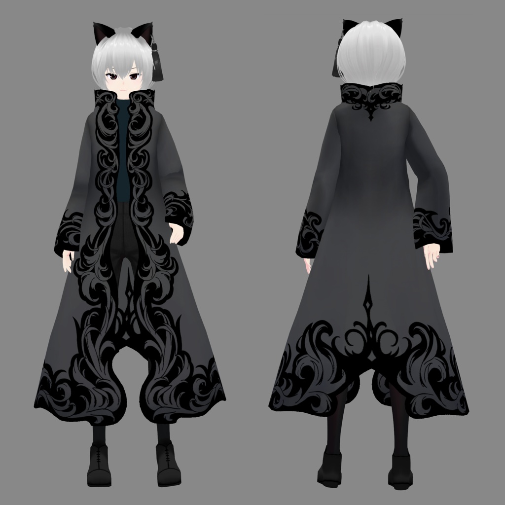 VRoid Custom Item「エングレービングカシミアコート/Engraved Cashmere Coat」
