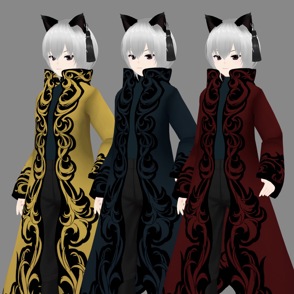 VRoid Custom Item「エングレービングカシミアコート/Engraved Cashmere Coat」