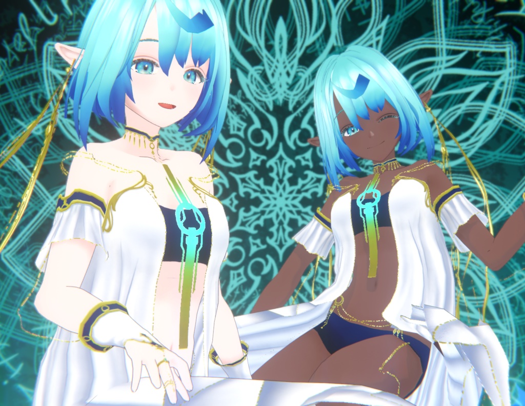 VRoid Hair & Texture「アクアボブ/Aqua Bob」