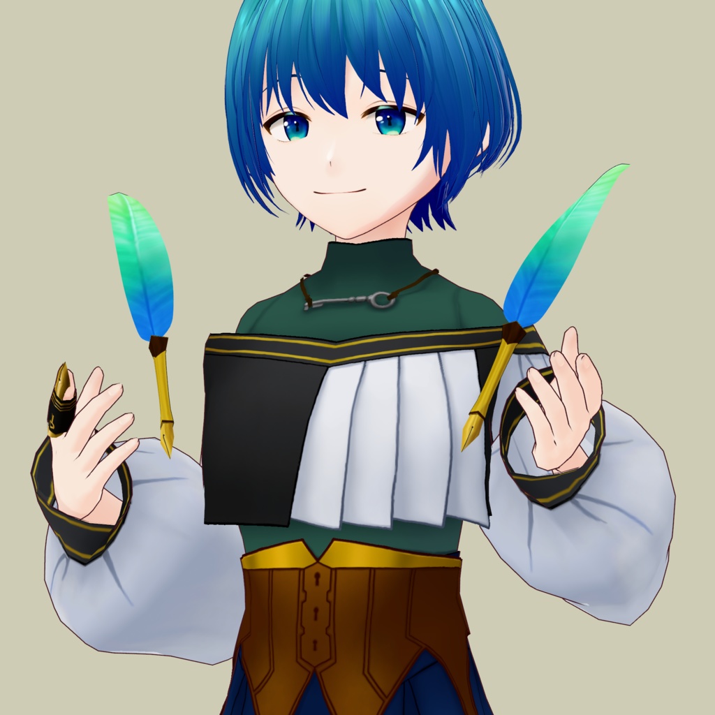 VRoidアクセサリ【浮かぶ羽ペン】