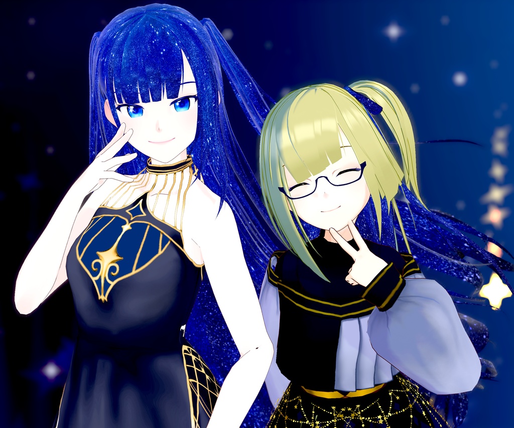 VRoid Hair Custom Item「星屑ガラス/Stardust Glass」