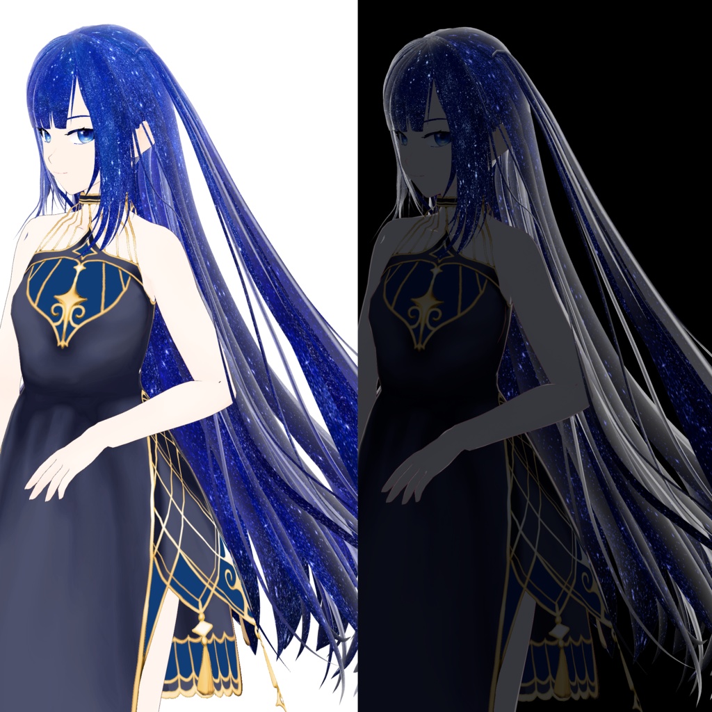 VRoid Hair Custom Item「星屑ガラス/Stardust Glass」