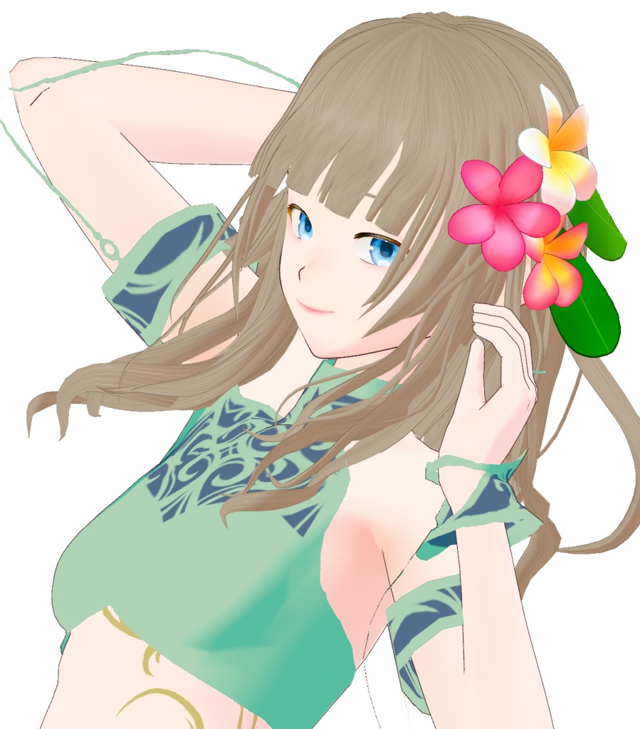 VRoid Custom Item【プルメリアの髪飾り/Plumeria Hair Accessory】