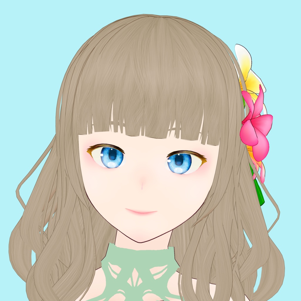VRoid Custom Item【プルメリアの髪飾り/Plumeria Hair Accessory】