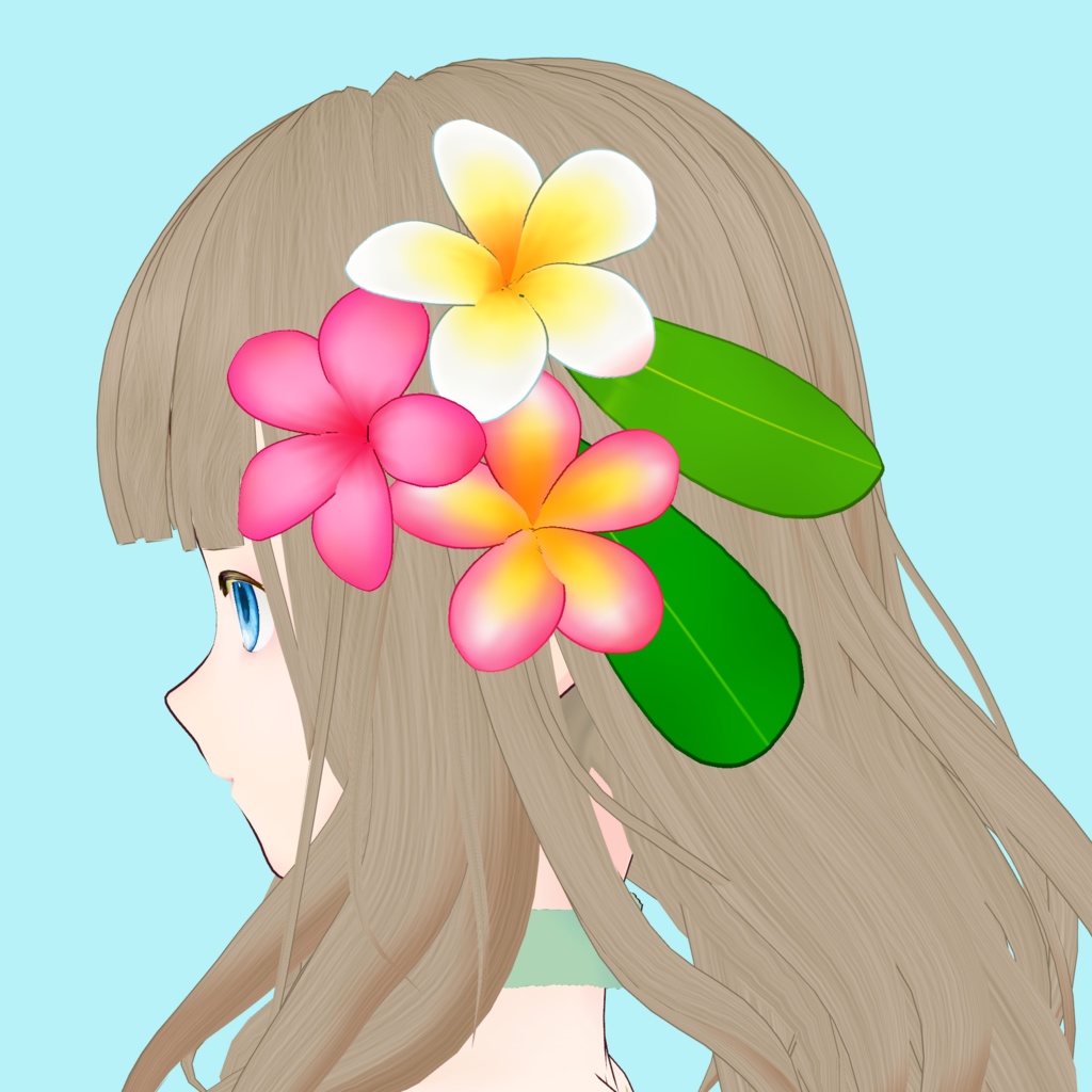 VRoid Custom Item【プルメリアの髪飾り/Plumeria Hair Accessory】