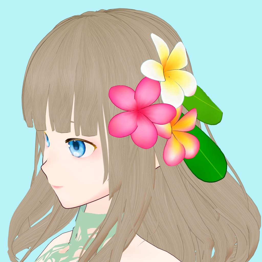 VRoid Custom Item【プルメリアの髪飾り/Plumeria Hair Accessory】