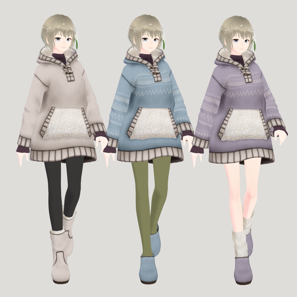 VRoid Custom Item「Fluffy Hoodie Set」