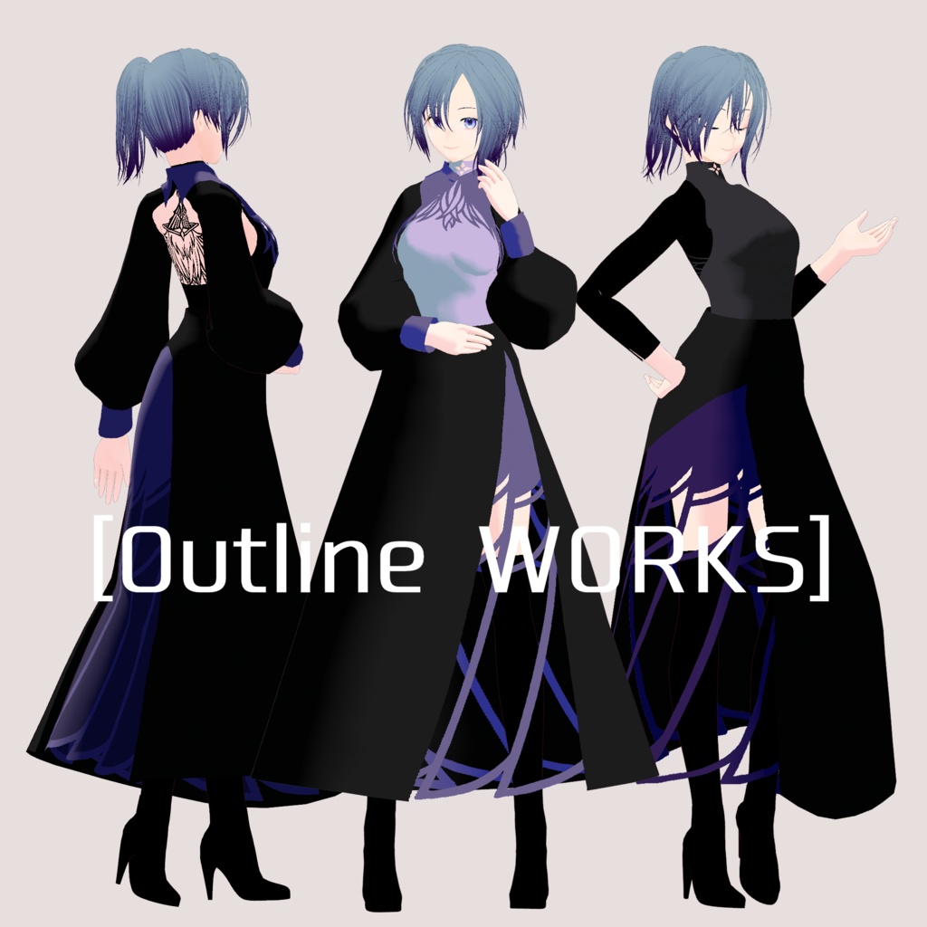 【outline works】12 VRM Model/Outfit Custom Items