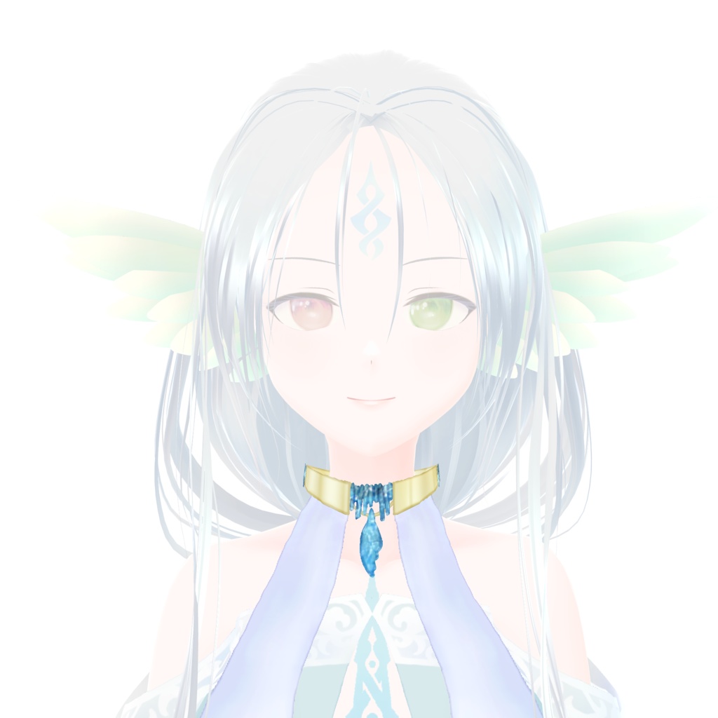VRoid Accessory & Texture「微光の羽耳 Faintly Glowing Feather Ears」