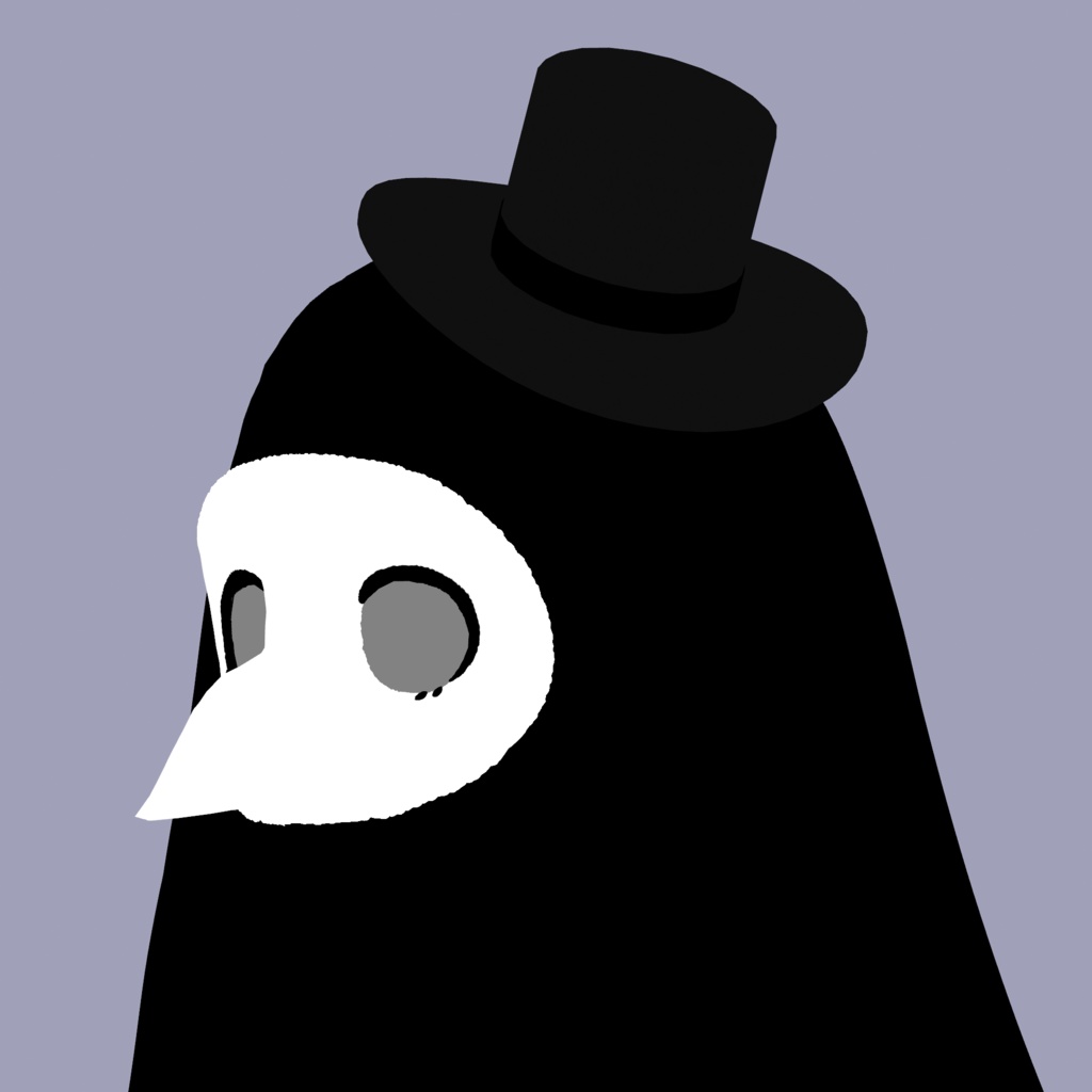 【無料配布/FREE Download】オリジナル3Dモデル「ペストマスクちゃん」VRM /Original 3D Model “Pest Mask-chan” VRM