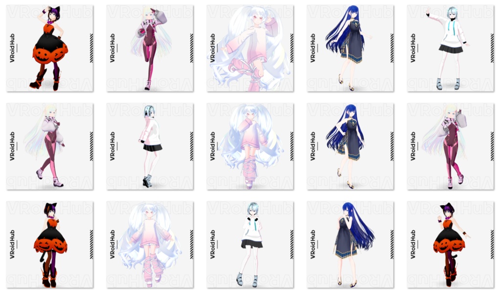 無料あり・便利なポーズライブラリ01・02(json/anim/vrma)cool and edgy/cute and feminine