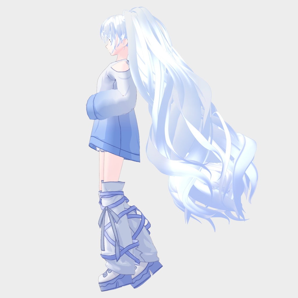 VRoid Hair Custom Item「Floating Cloud Twin/浮雲ツインテ」