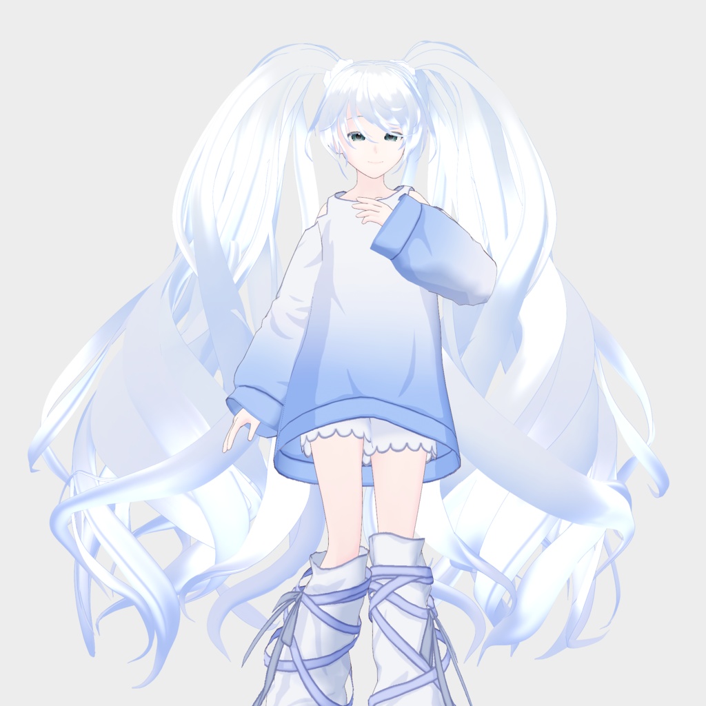 VRoid Hair Custom Item「Floating Cloud Twin/浮雲ツインテ」