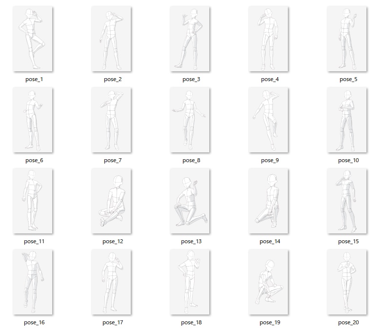 無料あり・VRoidポーズデータ Free Sample Included - VRoid Pose Collection【Pose Library Vol.07】