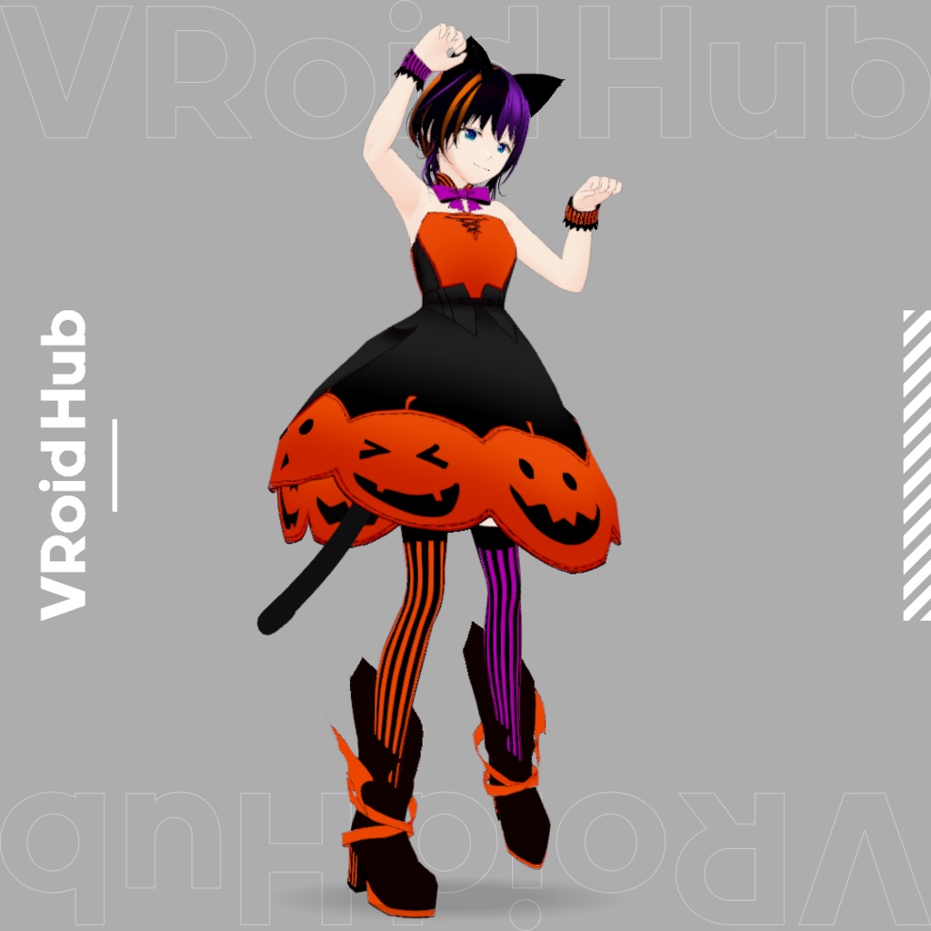 【期間限定無料/FREE】便利なポーズライブラリ03(json/anim/vrma)Halloween