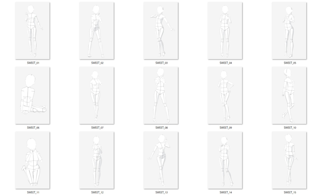 無料あり・VRoidポーズデータ Free Sample Included - VRoid Pose Collection【Pose Library Vol.08】
