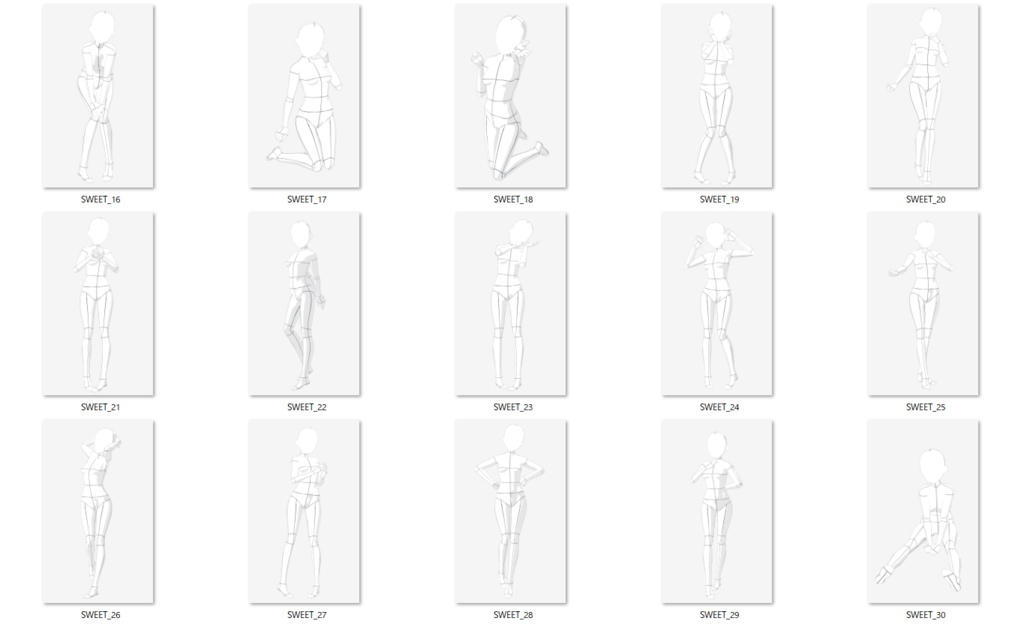 無料あり・VRoidポーズデータ Free Sample Included - VRoid Pose Collection【Pose Library Vol.08】