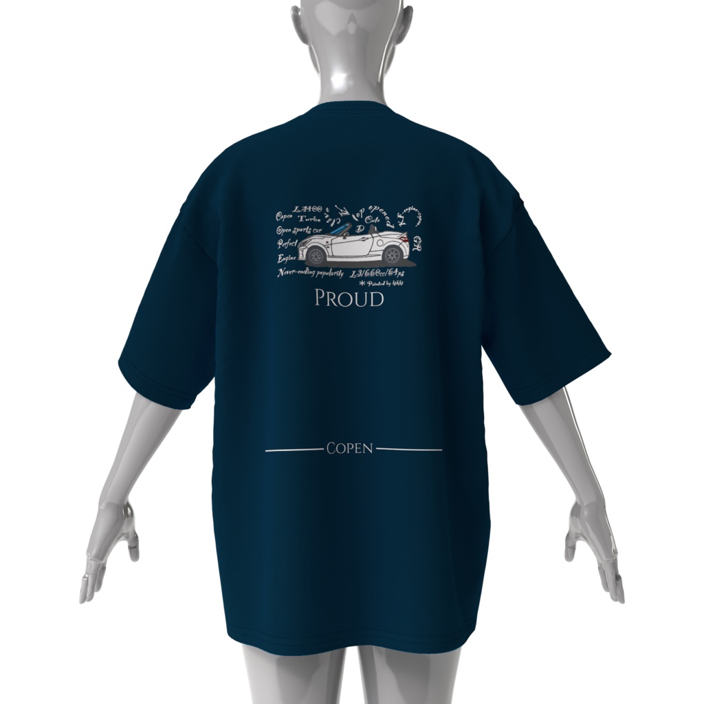 ビッグシルエットTシャツ両面印刷【Proud Copen Tシャツ-GR/880/CERO/ROBE 3colorエディション(白/黒/紺)】