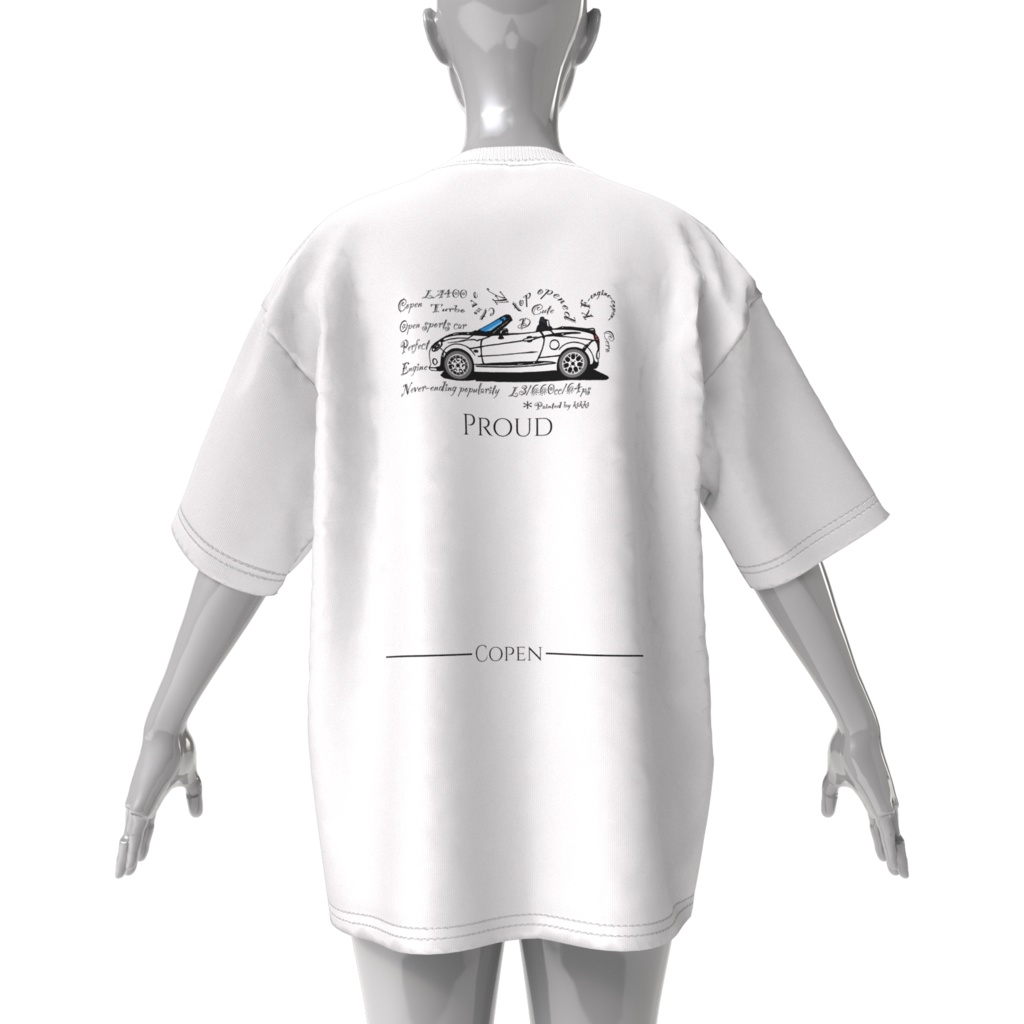 ビッグシルエットTシャツ両面印刷【Proud Copen Tシャツ-GR/880/CERO/ROBE 3colorエディション(白/黒/紺)】