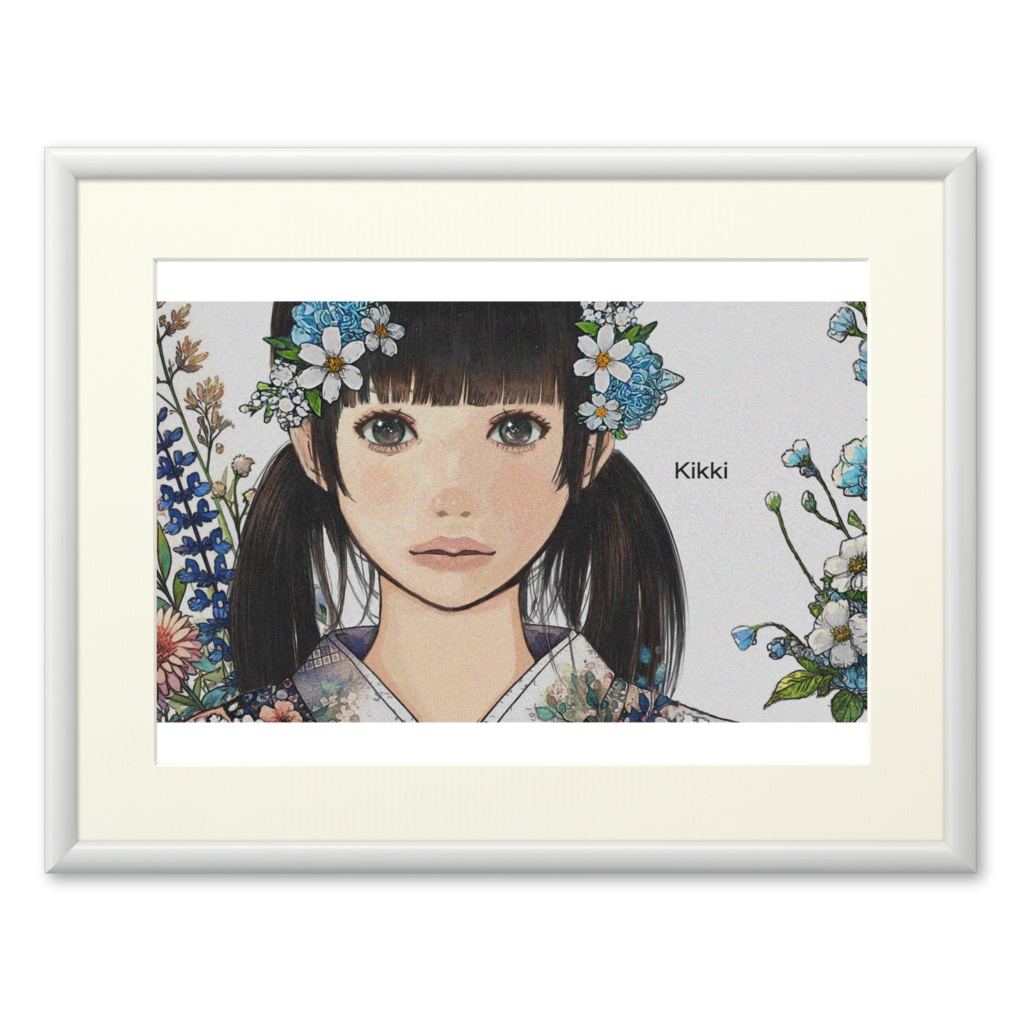 花と着物　複製画